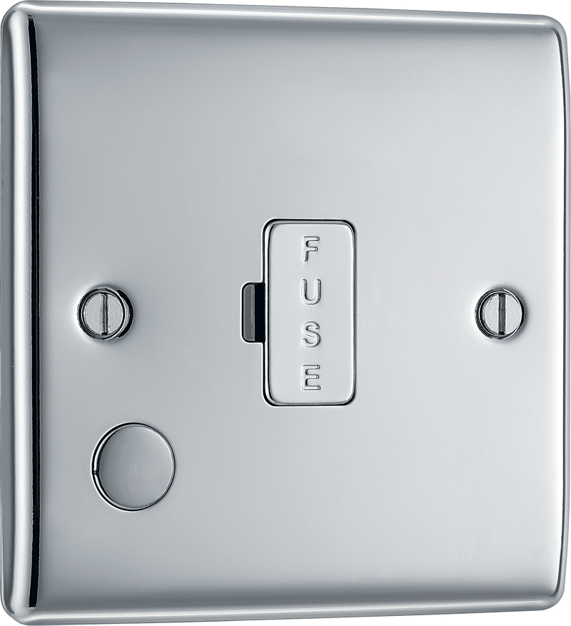 BG Electrical Nexus Metal Polished Chrome - Unswitched and fused with flex outlet