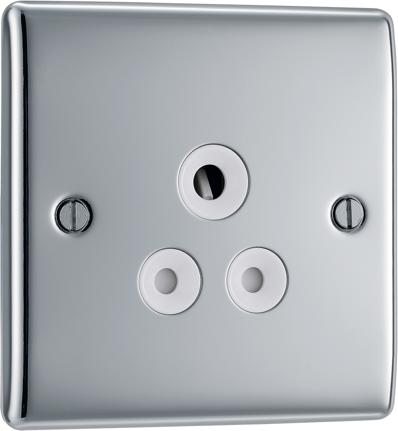 BG Electrical Nexus Metal Polished Chrome - 5A, single, unswitched, round pin