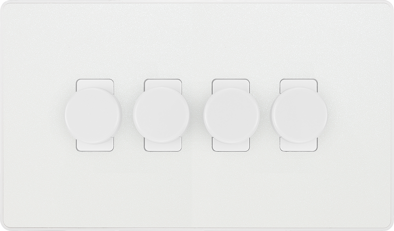 BG Electrical Evolve Pearlescent White - Quadruple, 2 way push 200W