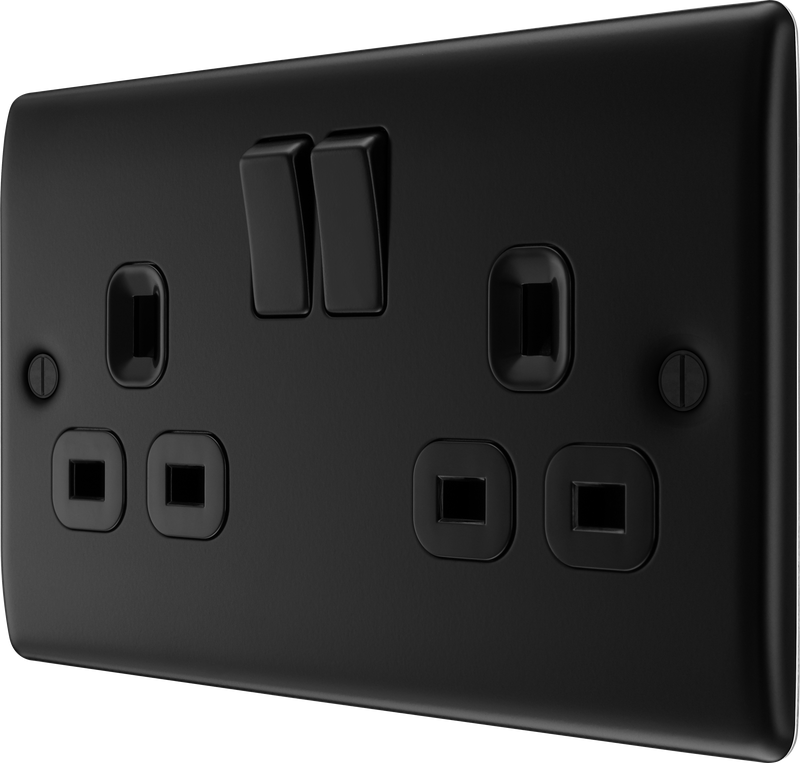 BG Electrical Nexus Metal Matt Black - Double, switched, double pole