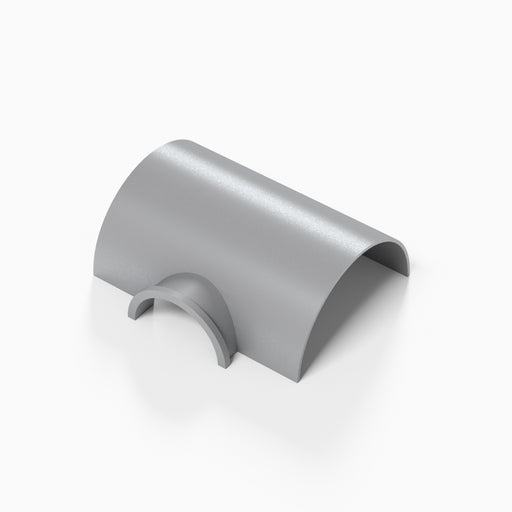 D-Line Trunking - 50x25mm Aluminium-Effect Clip-Over Surface Box Tee Adaptor