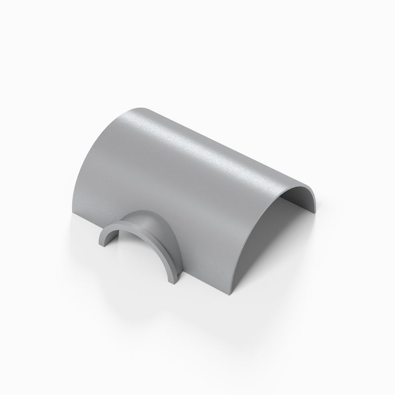 D-Line Trunking - 50x25mm Aluminium-Effect Clip-Over Surface Box Tee Adaptor