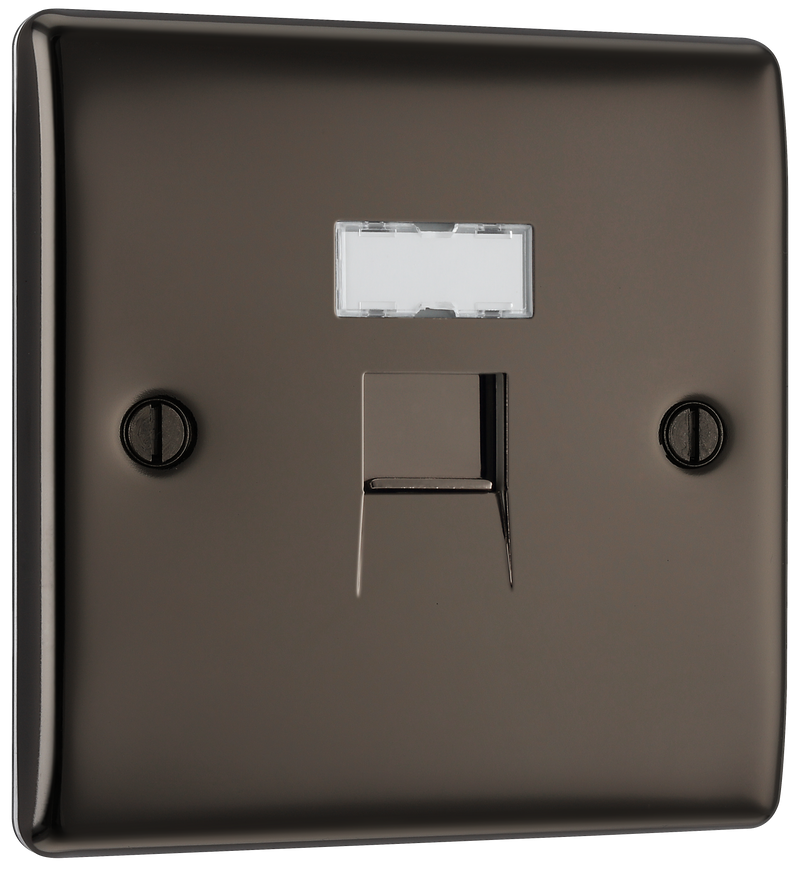 BG Electrical Nexus Metal Black Nickel - Single, RJ45 data socket