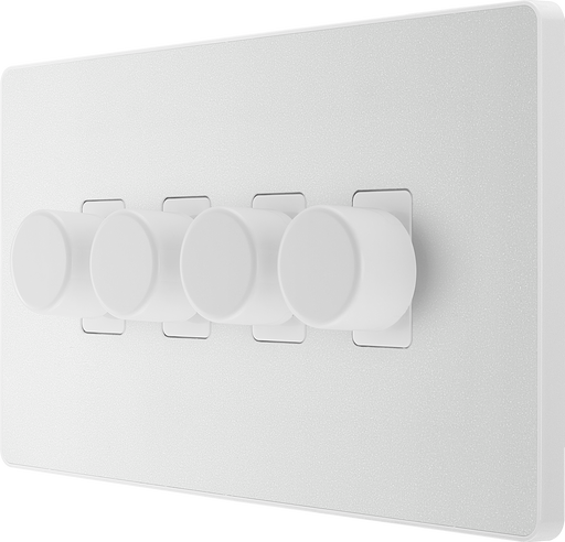 BG Electrical Evolve Pearlescent White - Quadruple, 2 way push 200W