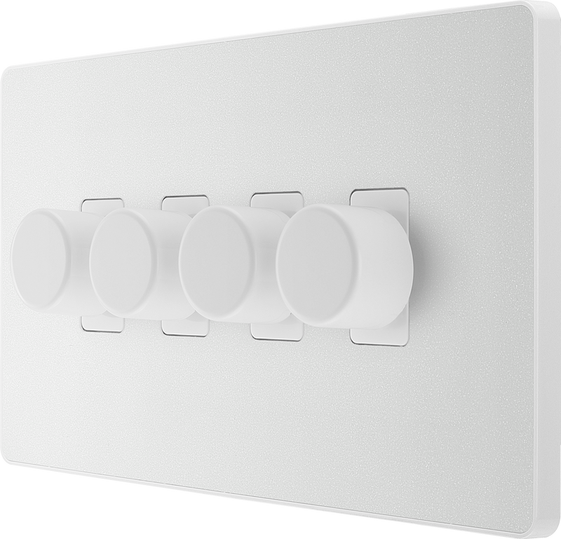 BG Electrical Evolve Pearlescent White - Quadruple, 2 way push 200W