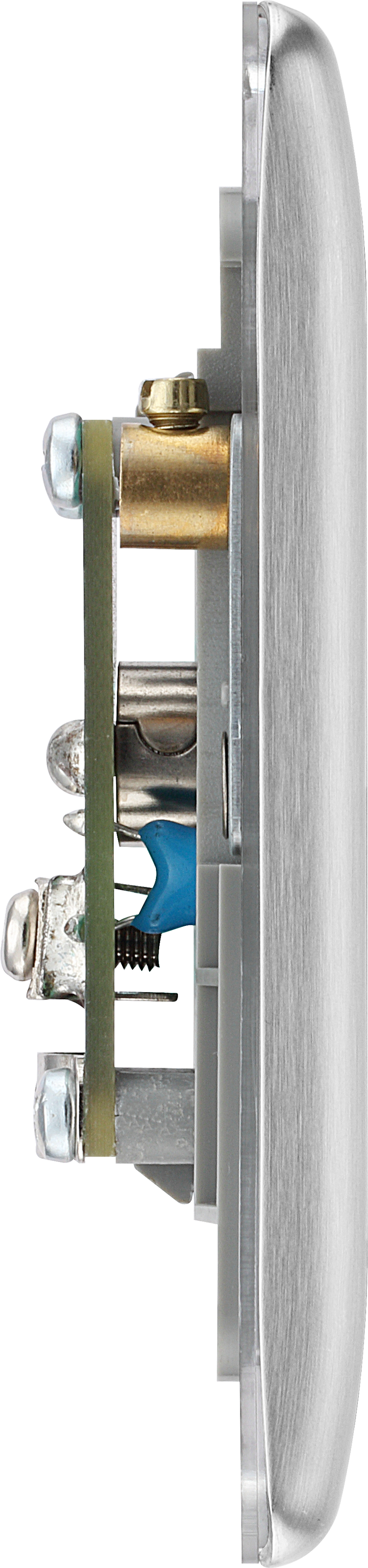 BG Electrical Nexus Metal Brushed Steel - Double, isolated, co-axial