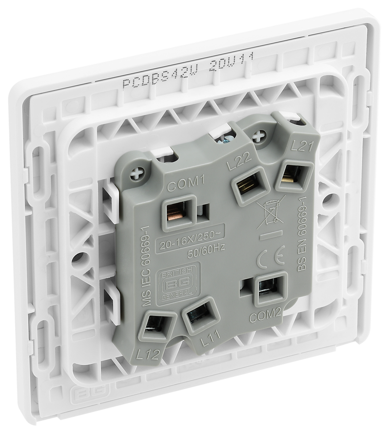 BG Electrical Evolve Brushed Steel - Double, 2 way switch