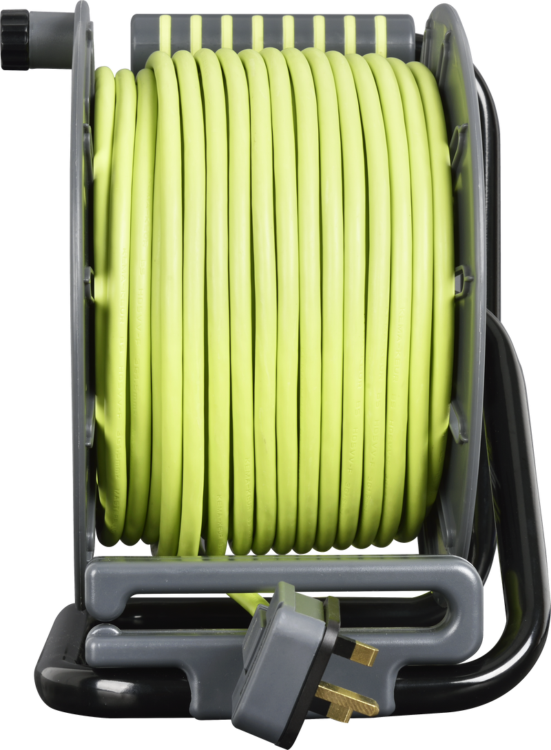 Masterplug Pro XT - 50m, 4 Sockets, 13A, Grey + Green