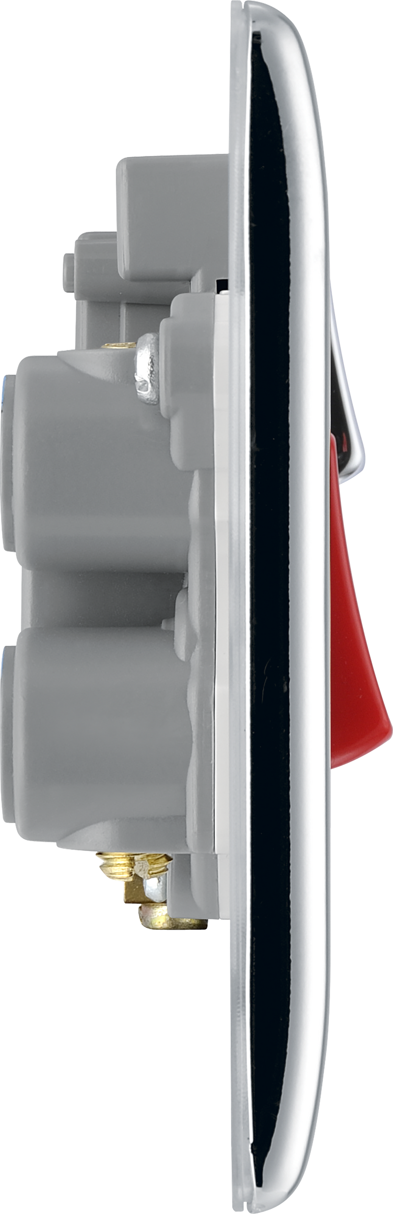 BG Electrical Nexus Metal Polished Chrome - 45A double pole, with switched socket and indicators