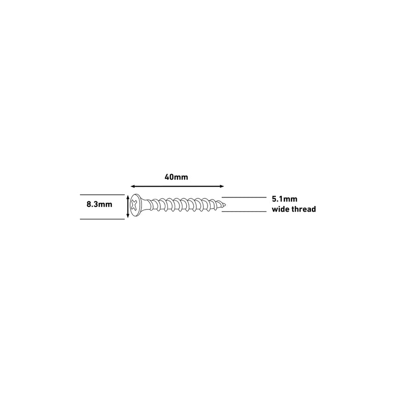 D-Line Fire Clip - D-Fix Fire Rated Screws, PZ2 Pan-Head (Bag of 100)
