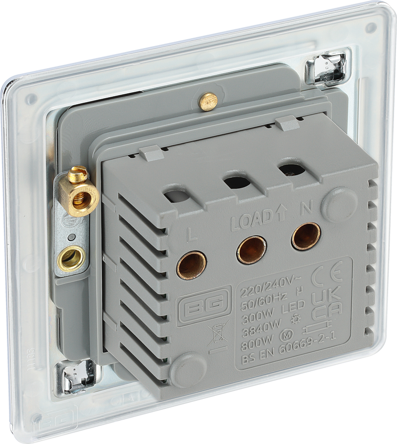 BG Electrical Flatplate Screwless Polished Chrome - Hotel key card switch