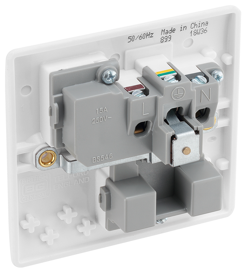 BG Electrical 800 Series - 15A, Single, switched, round pin