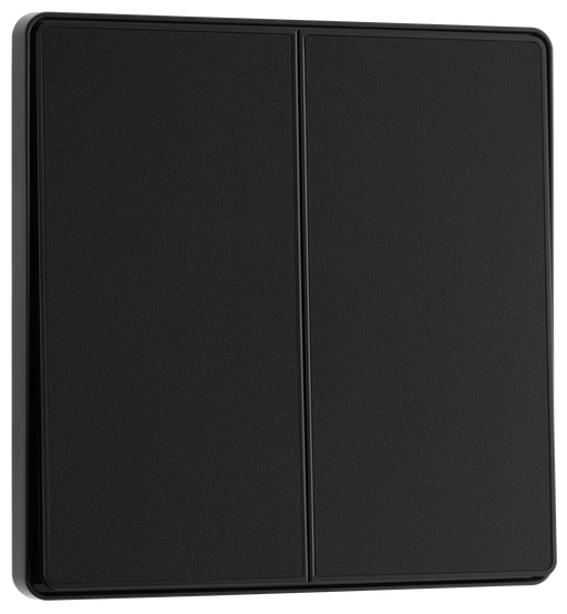 BG Electrical Evolve Matt Black - Double, 2 way switch, edge rocker