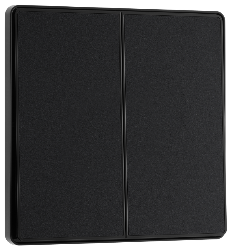 BG Electrical Evolve Matt Black - Double, 2 way switch, edge rocker