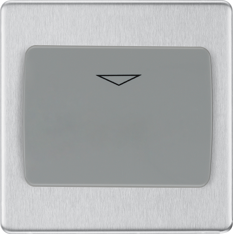 BG Electrical Flatplate Screwless Brushed Steel - Hotel key card switch
