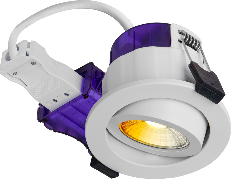 Luceco Ftype Ultra - FType Ultra Fire Rated Downlight 4W/6W 690lm Power Change & CCT Change 3000K / 4000K Dim2Warm IP20 White - Adjustable