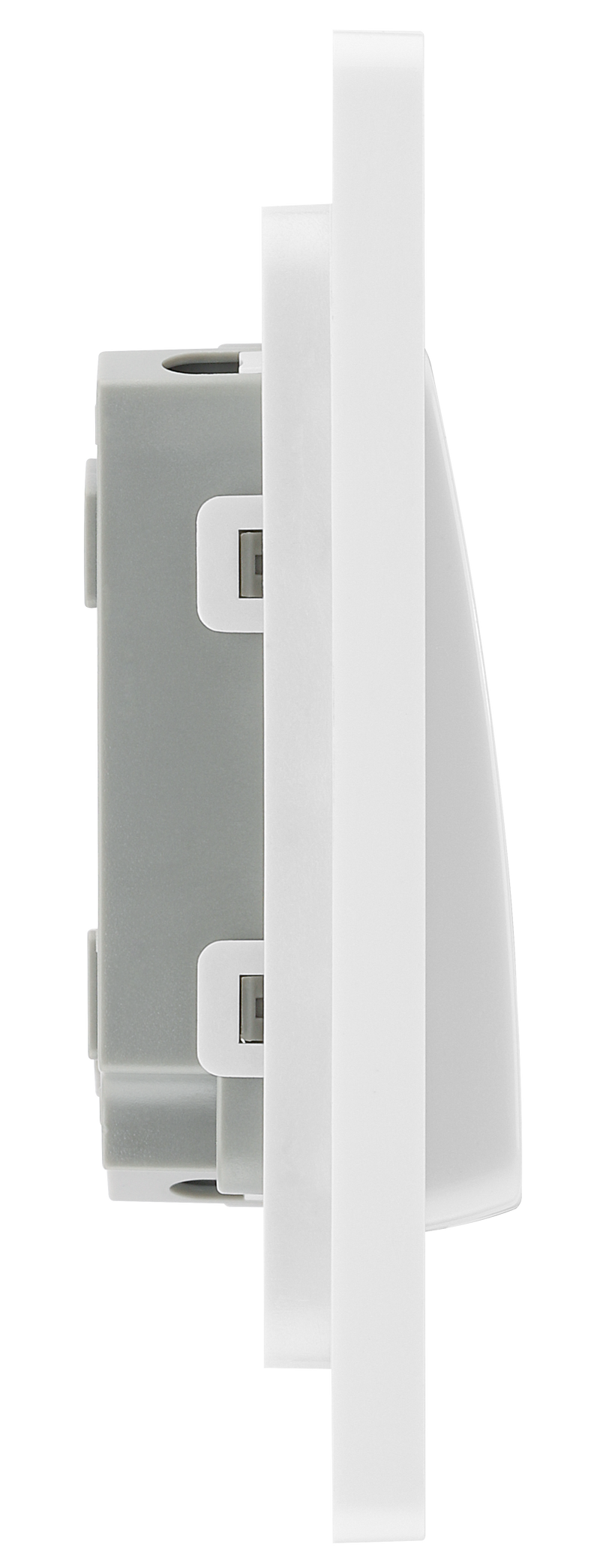 BG Electrical Evolve Brushed Steel - Double, 2 way switch, wide rocker