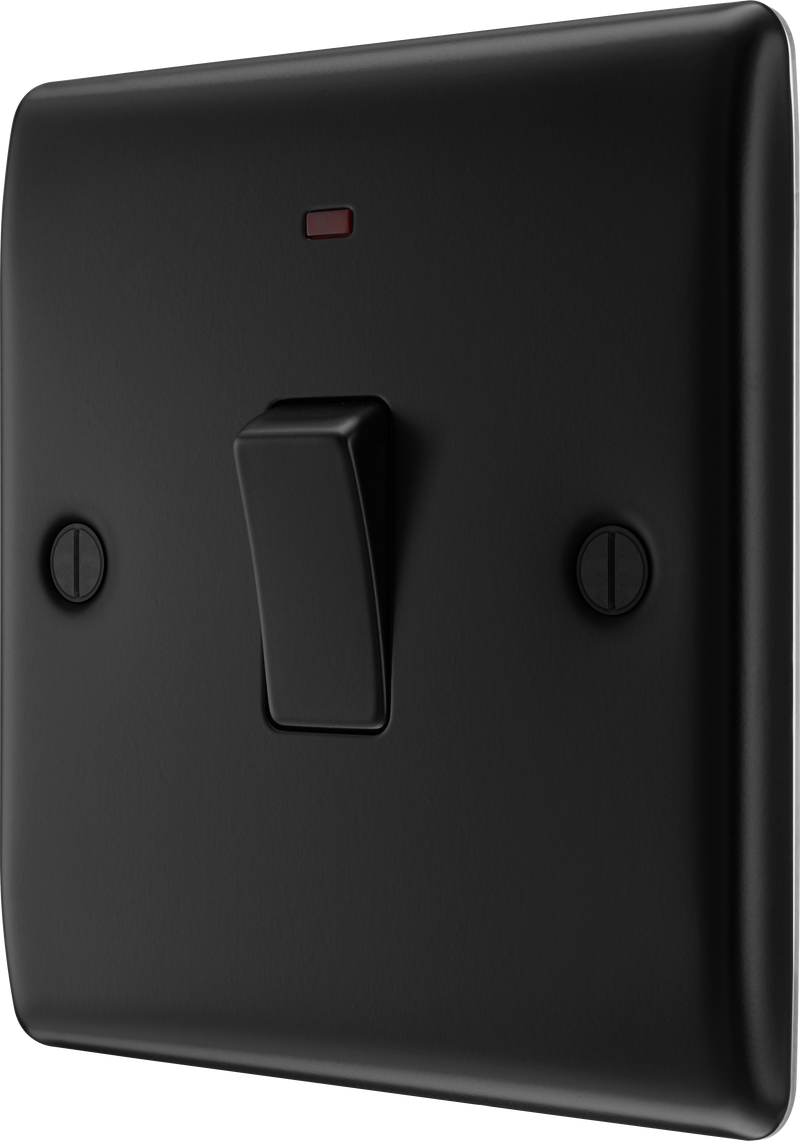 BG Electrical Nexus Metal Matt Black - 20A, double pole, with indicator