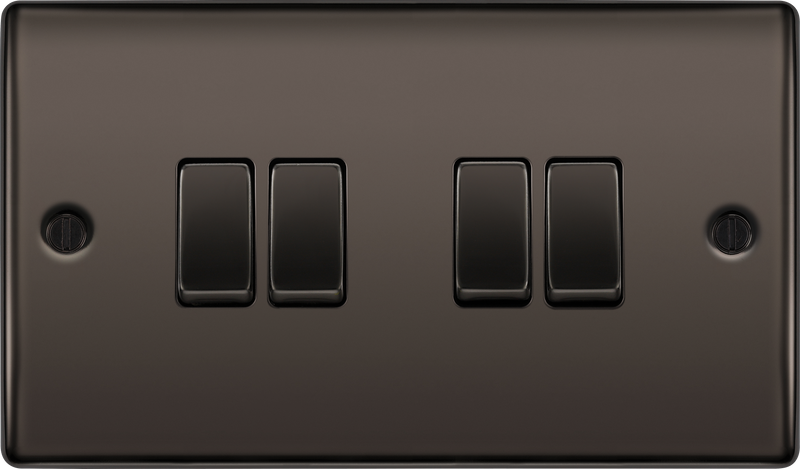 BG Electrical Nexus Metal Black Nickel - Quadruple, 2 way switch