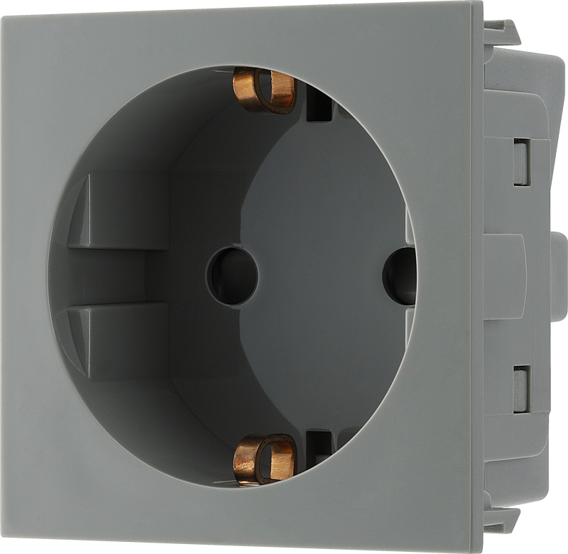 BG Electrical Euro Module - 16A Schuko, unswitched socket