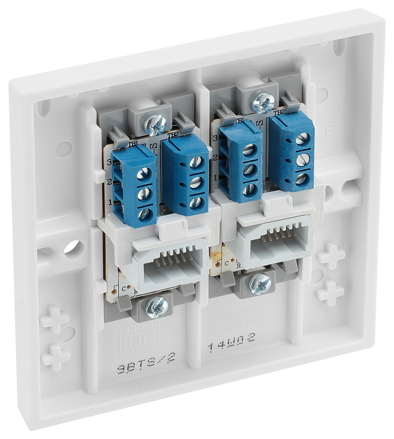 BG Electrical 900 Series - Double, telephone socket, secondary (screw)