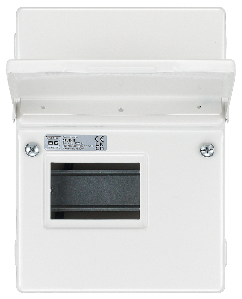 BG Circuit Protection IP20 Non Weatherproof - 4 module, 4 way, Empty