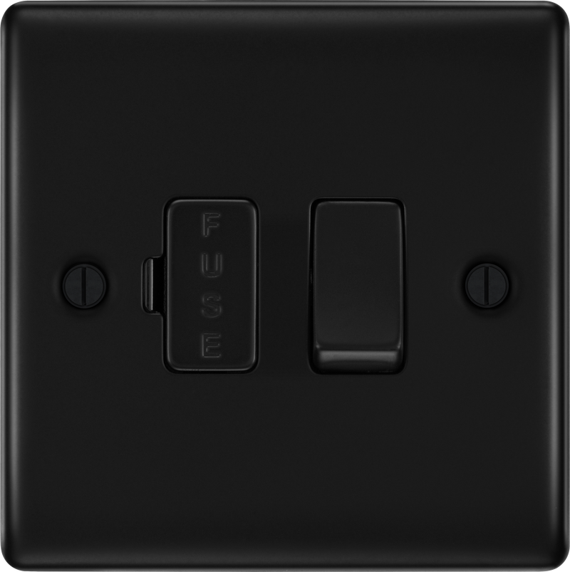 BG Electrical Nexus Metal Matt Black - Switched and fused
