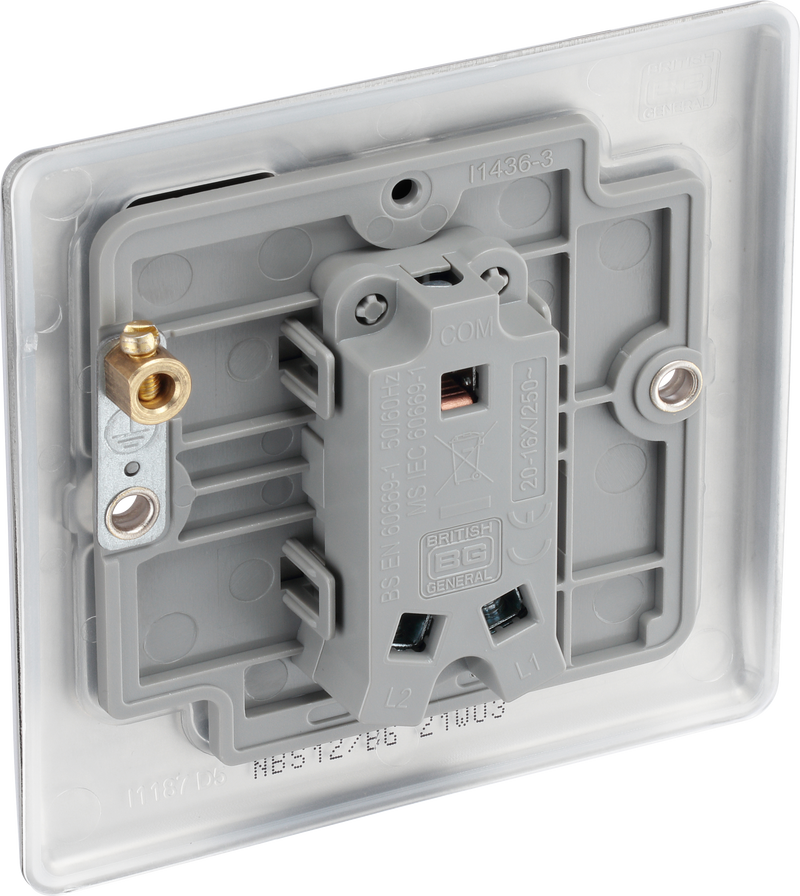 BG Electrical Nexus Metal Brushed Steel - Single, 2 way switch