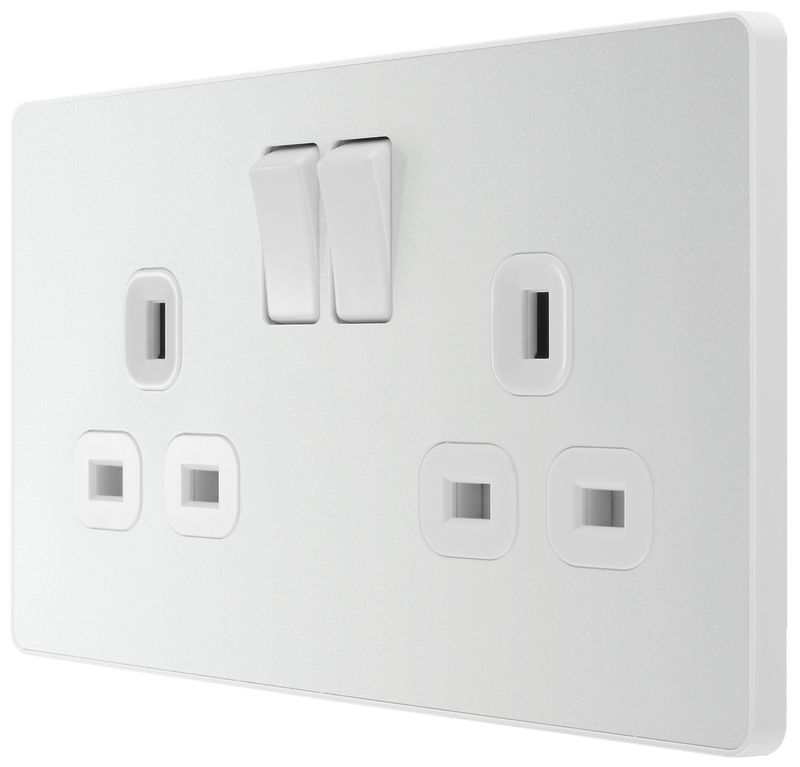 BG Electrical Evolve Pearlescent White - Double, switched, single pole