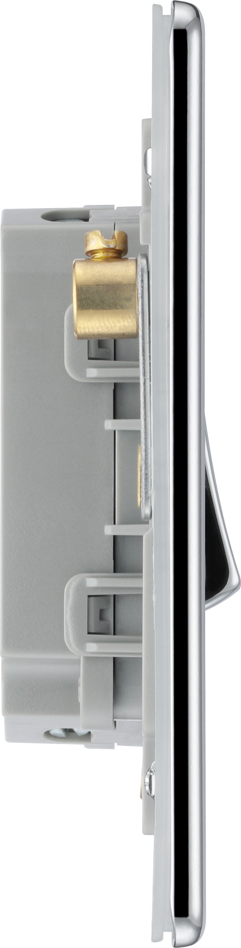 BG Electrical Flatplate Screwless Polished Chrome - Quadruple, 2 way switch