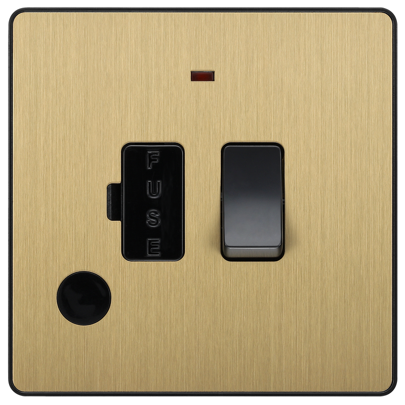 BG Electrical Evolve Satin Brass - Switched and fused with indicator