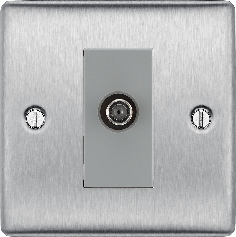 BG Electrical Nexus Metal Brushed Steel - Single, satellite