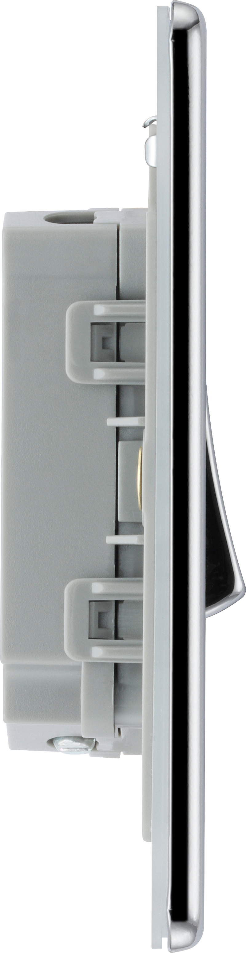 BG Electrical Flatplate Screwless Polished Chrome - Double, 2 way switch