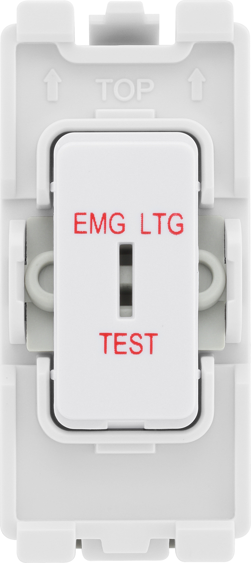 BG Electrical Grid - 2 way, single pole, printed EMG LTG TEST (EVOLVE WHITE)