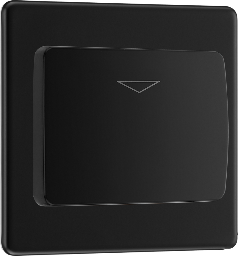 BG Electrical Flatplate Screwless Matt Black - Hotel key card switch