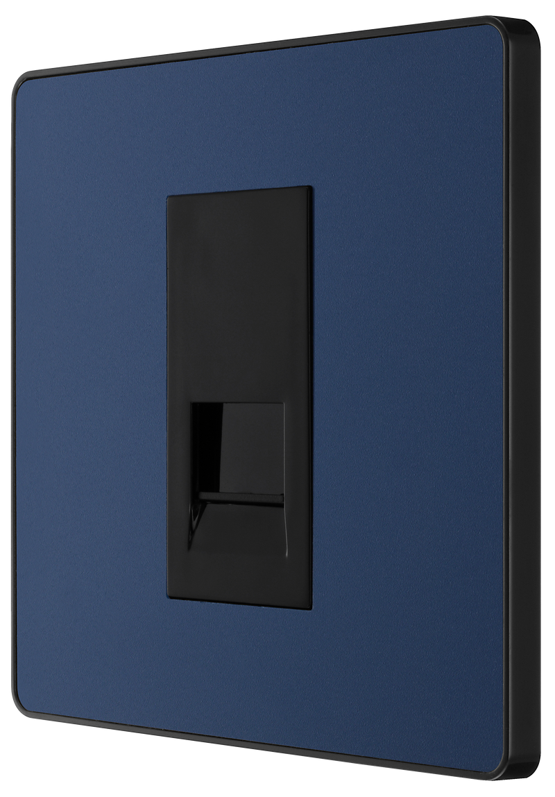BG Electrical Evolve Matt Blue - Single, telephone socket, secondary