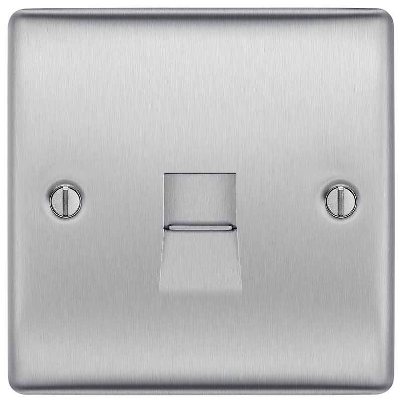 BG Electrical Nexus Metal Brushed Steel - Single, telephone socket, master
