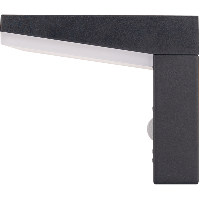 Luceco Slate Grey Wall Lights - Aries Decorative Outdoor Solar Wall Light with PIR Motion Sensor, LED Exterior Lighting, Slate Grey, IP44, 5W, 600lm, 3000K