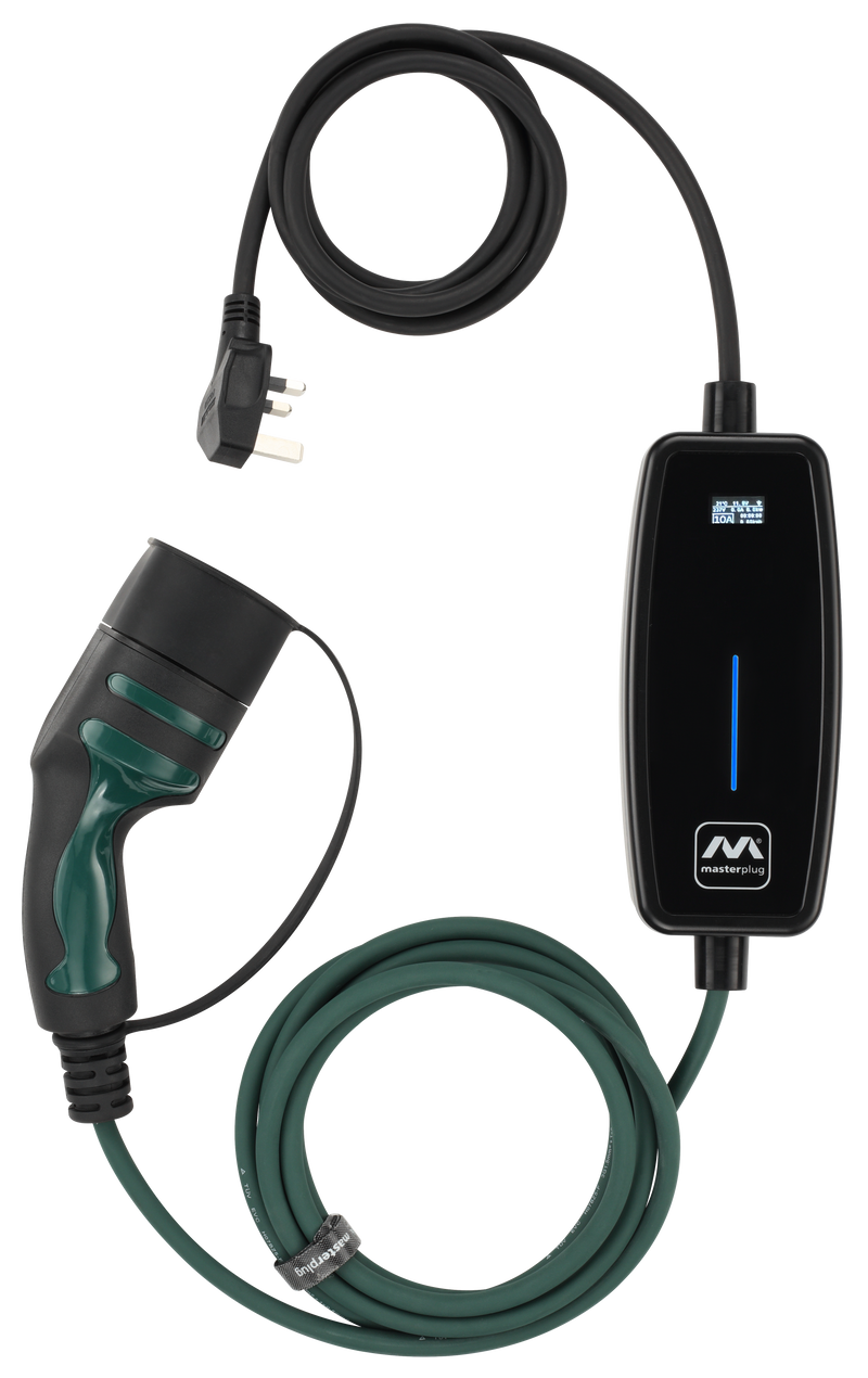 Masterplug EV - Mode 2, 5m Charging Cable, 3 Pin Plug to Type 2