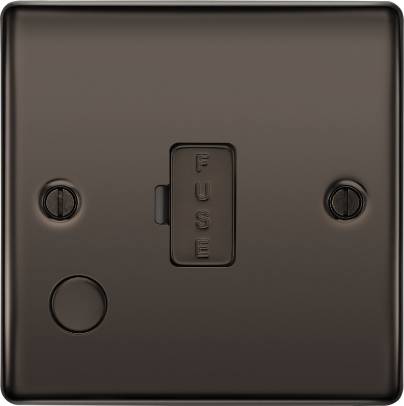BG Electrical Nexus Metal Black Nickel - Unswitched and fused with flex outlet