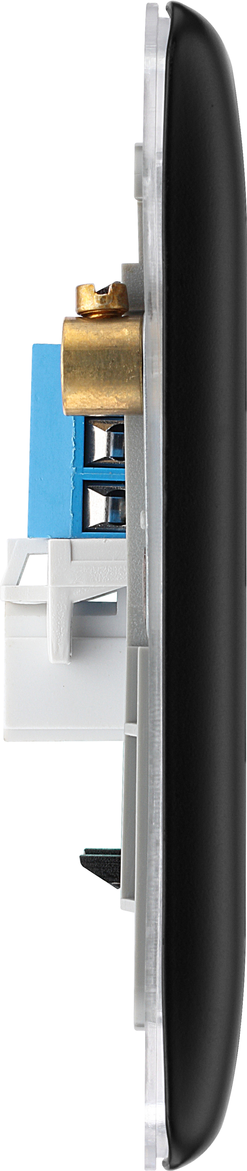 BG Electrical Nexus Metal Matt Black - Single, telephone socket, secondary