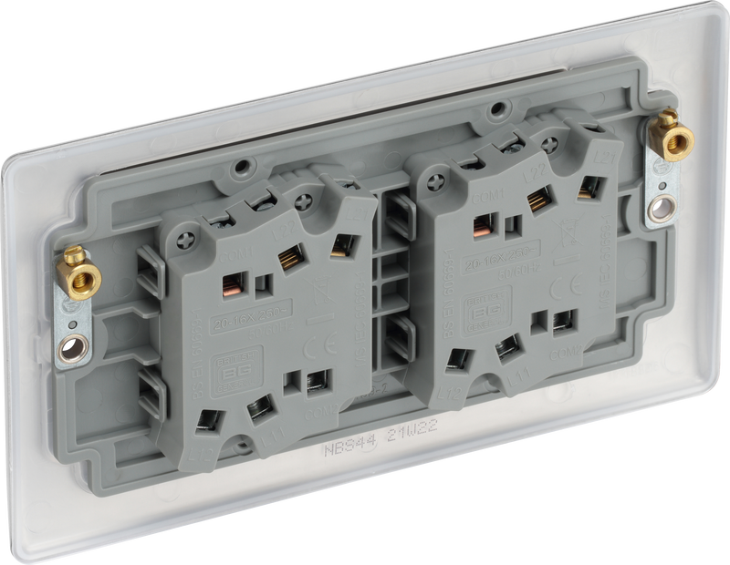 BG Electrical Nexus Metal Brushed Steel - Quadruple, 2 way switch