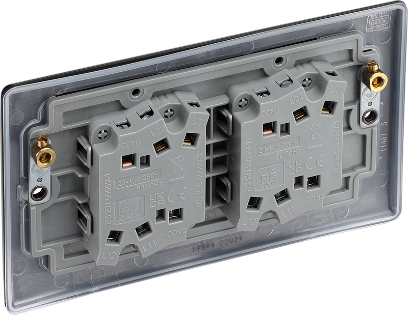 BG Electrical Nexus Metal Matt Black - Quadruple, 2 way switch