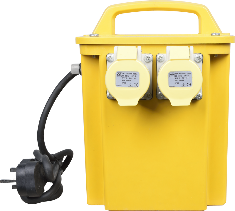 Masterplug Site - 110V 3.3KVA, 2 Sockets, 1.5m, 16A, Yellow