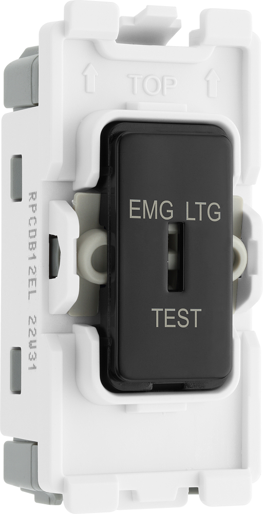 BG Electrical Grid - 2 way, single pole, printed EMG LTG TEST (EVOLVE BLACK)
