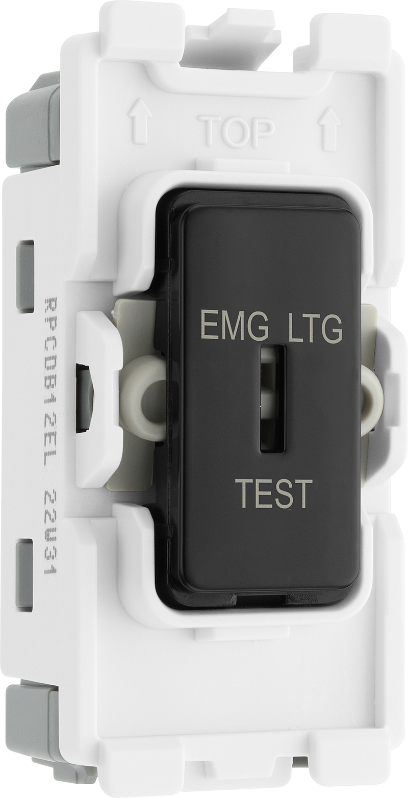 BG Electrical Grid - 2 way, single pole, printed EMG LTG TEST (EVOLVE BLACK)