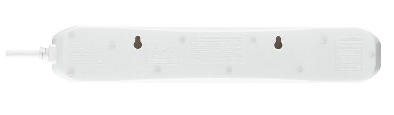 Masterplug Surge - 4 Sockets, 2m, 13A, White