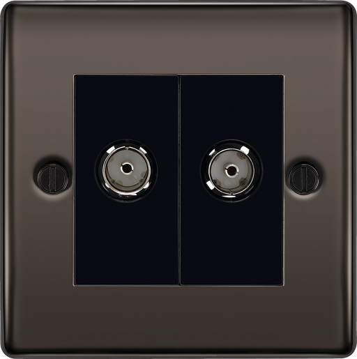 BG Electrical Nexus Metal Black Nickel - Double, TV/FM