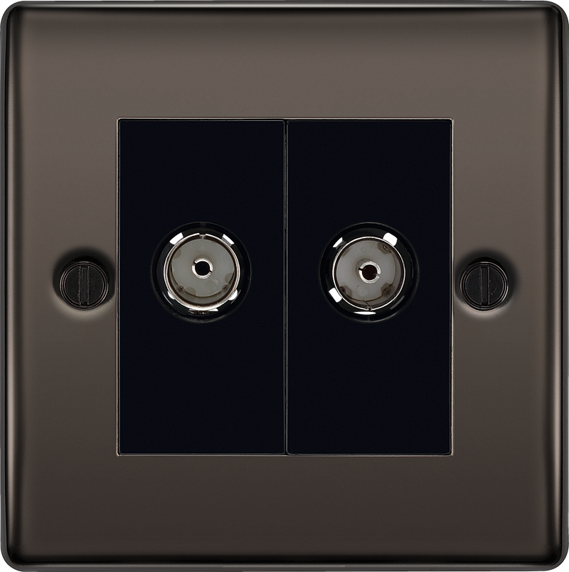 BG Electrical Nexus Metal Black Nickel - Double, TV/FM