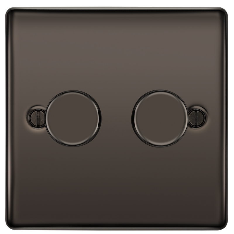 BG Electrical Nexus Metal Black Nickel - Double, 2 way push 200W